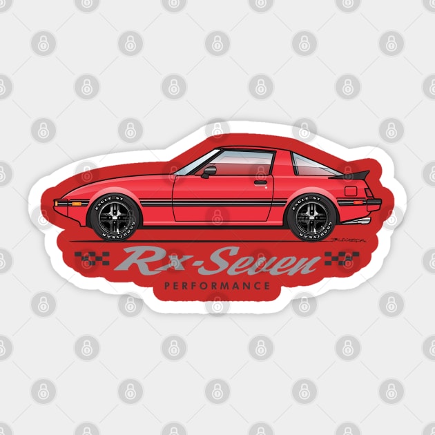 RX7 Red 2 Sticker by JRCustoms44